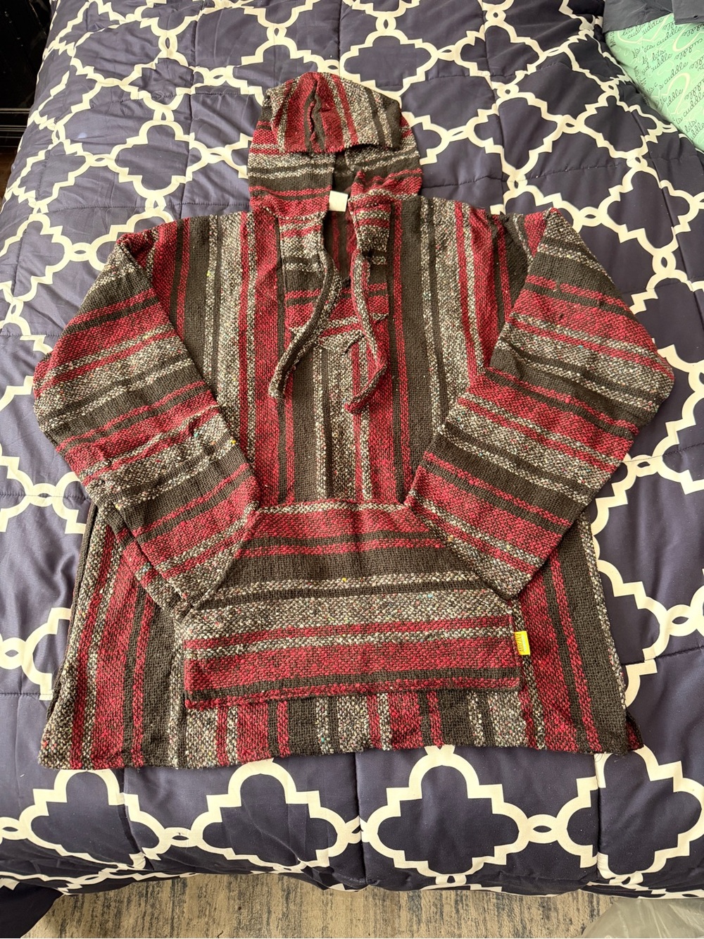 Striped Molina Baja Hoodie in Red Black and Gray NWOT